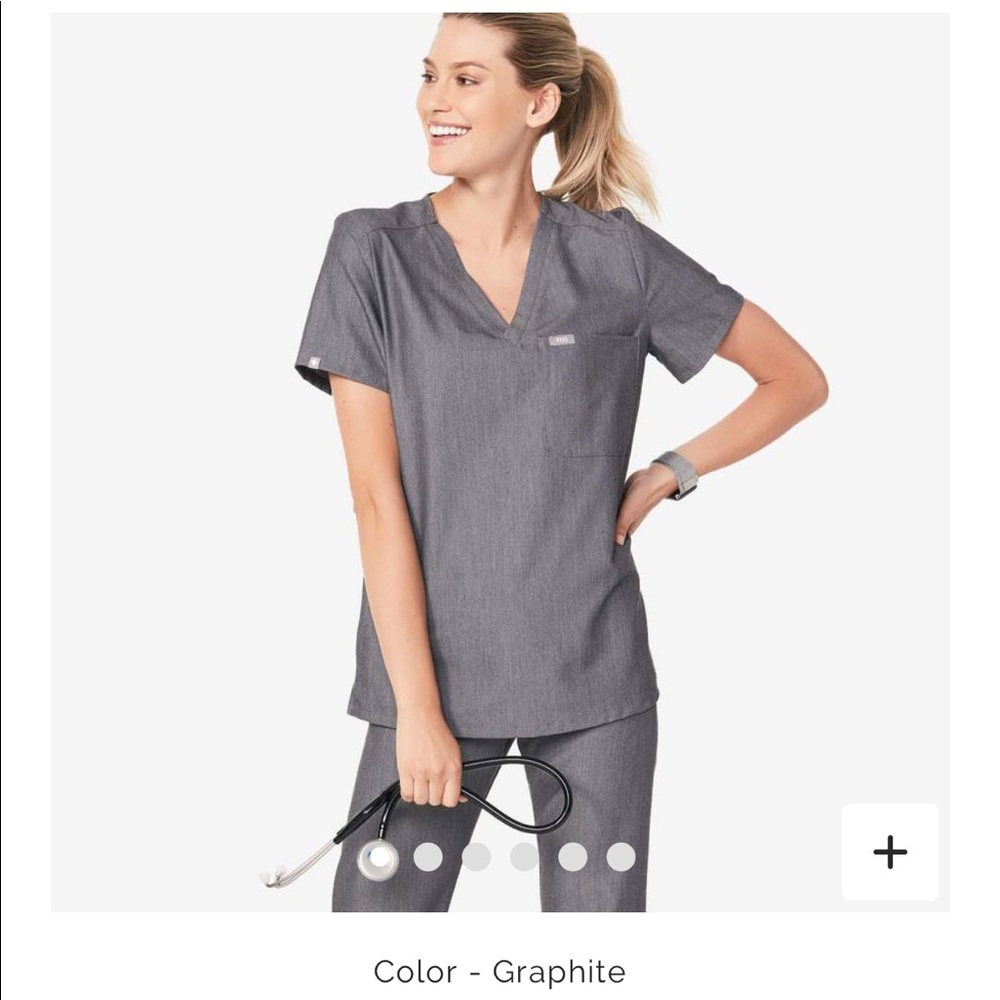 FIGS - XS Graphite Catarina One-Pocket Top